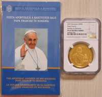 Moneda BNR 500 lei aur, Papa Francisc, gradata NGC PF 67