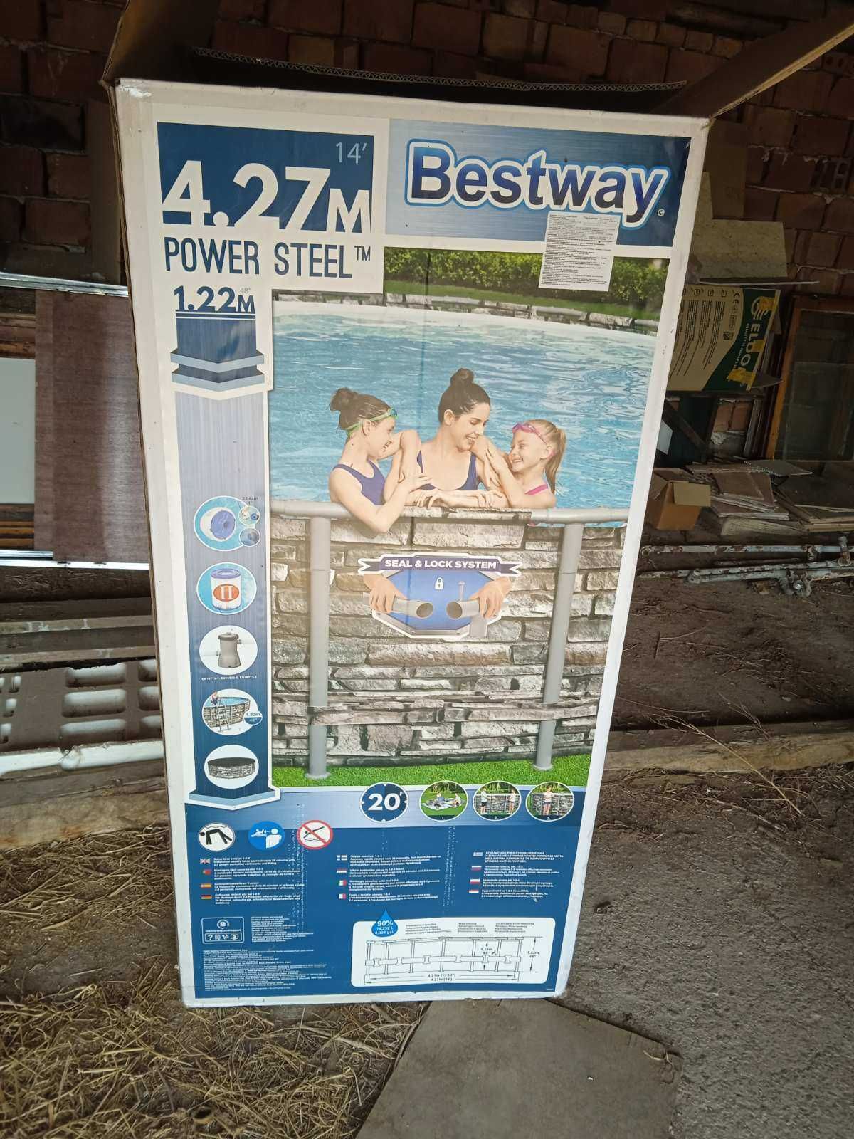 Басейн Bestway 427x122 с включени стълба, филтърна помпа, покривало