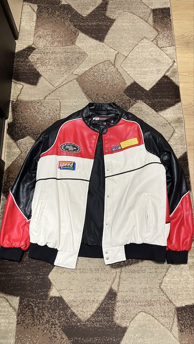 Geaca piele bomber de motocicleta/racing unisex nouă/Jachetă