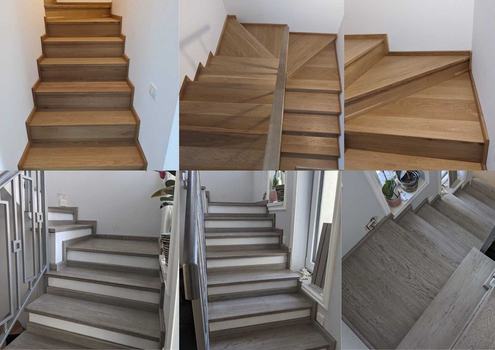 Scari din lemn masiv de stejar