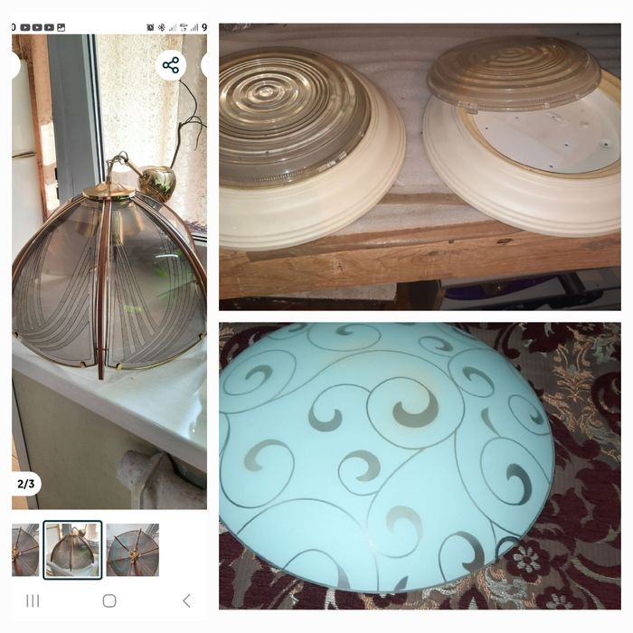 Плафон и люстра на 3 лампочки