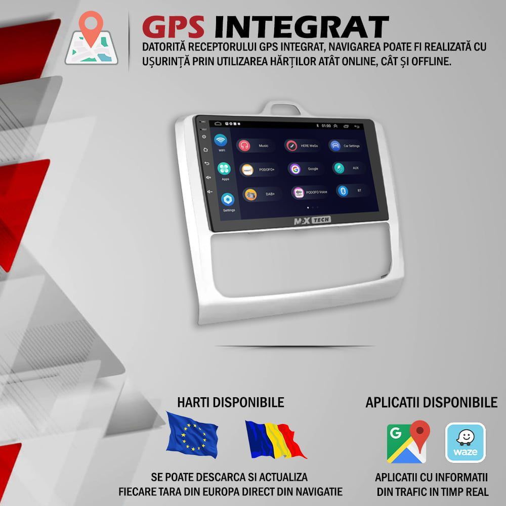 Navigatie Ford Focus dedicata Carplay/Android/GPS 2GBRam/32GB ROM