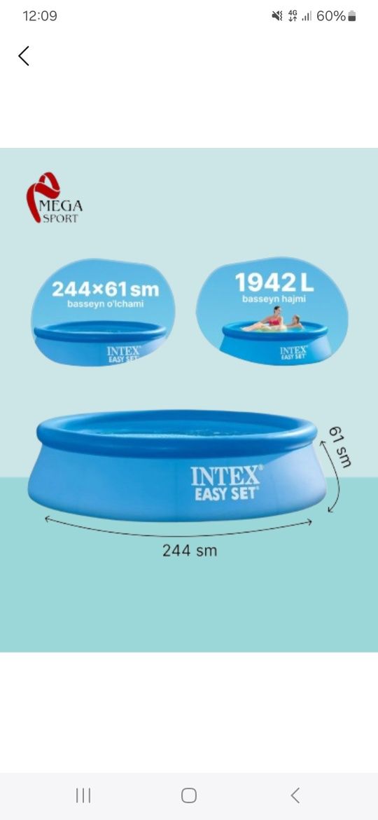 Intex Basseynlar