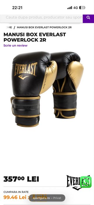 Sac box Everlast (podea) + manusi  box  Everlast