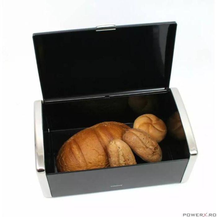 Cutie pentru paine, otel, 39,5x21,5x17 cm neagra Klausberg