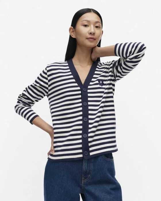 Marimekko, Cardigan din bumbac Adde Patja, Unisex, Bleumarin, L