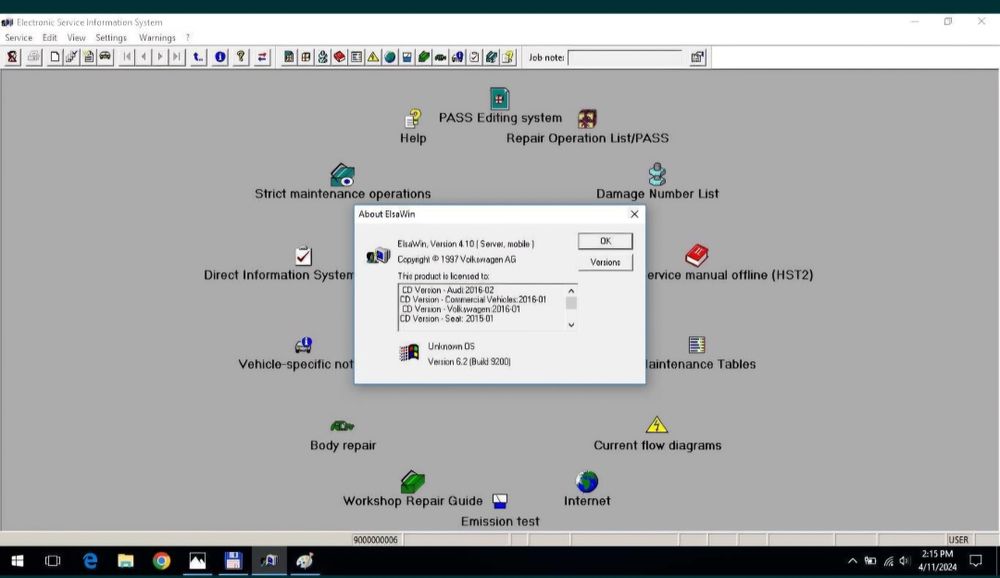Program PC Elsa Win reparatie Vw Audi Skoda Seat