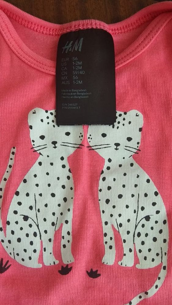 H&M бебешки бодита от 0-3 мес
