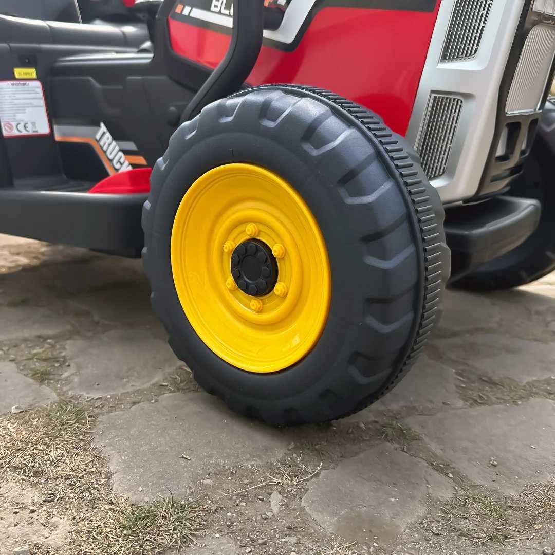 Tractoras electric pt copii, BJ-611, 60W 12V,cu remorca si telecomanda