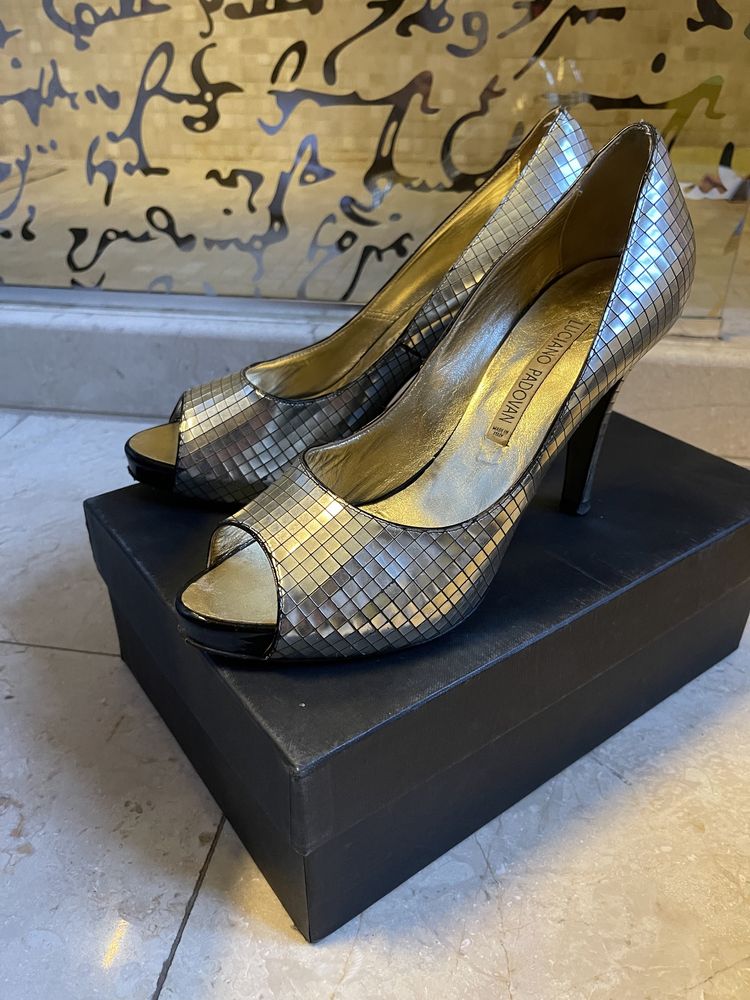 Pantofi argintii Luciano Padovani