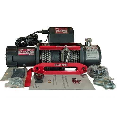 Troliu electric Grizzly Winch 13000LBS 180:1 cu sufa sintetica