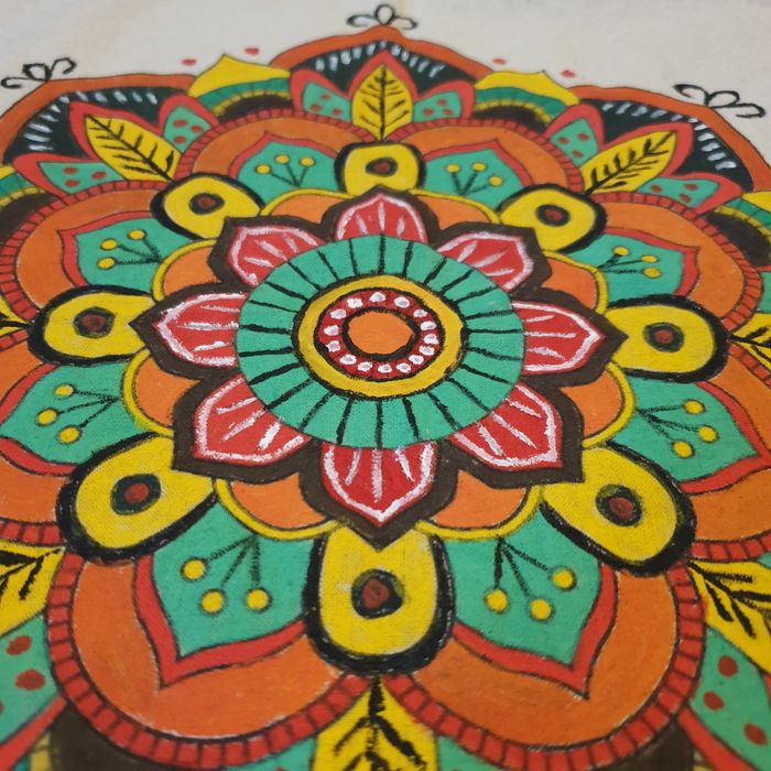 Sacoșă pictată manual mandala