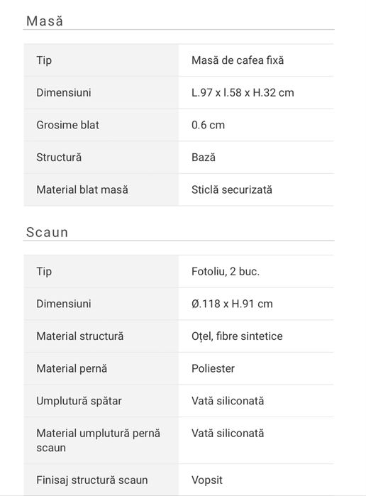 Mobilier terasa Mobexpert