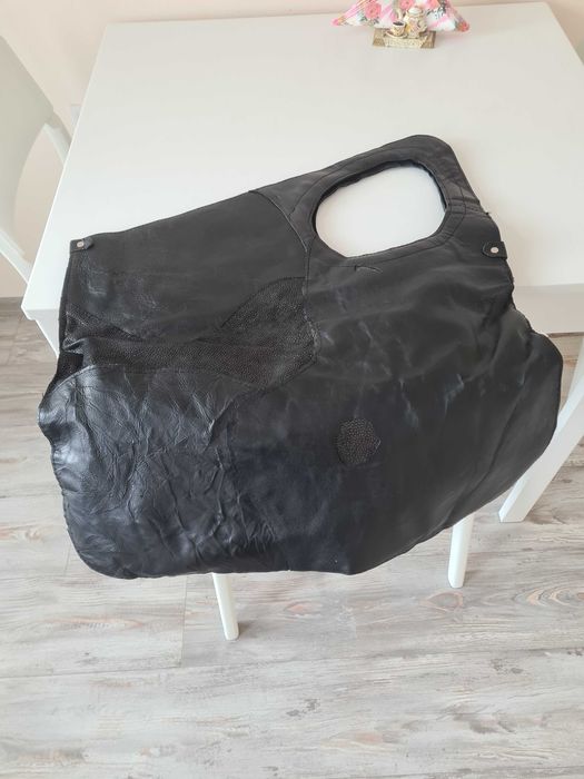 чанта - естествена кожа черна