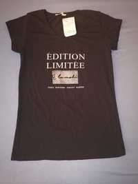 Нова дамска черна тениска надпис Limited Edition размер S-M