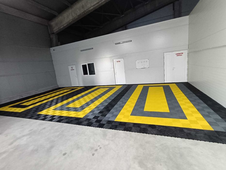 Pardoseala Modulara Smart Floor Detailing Lumini Hexagon Garaj Galben