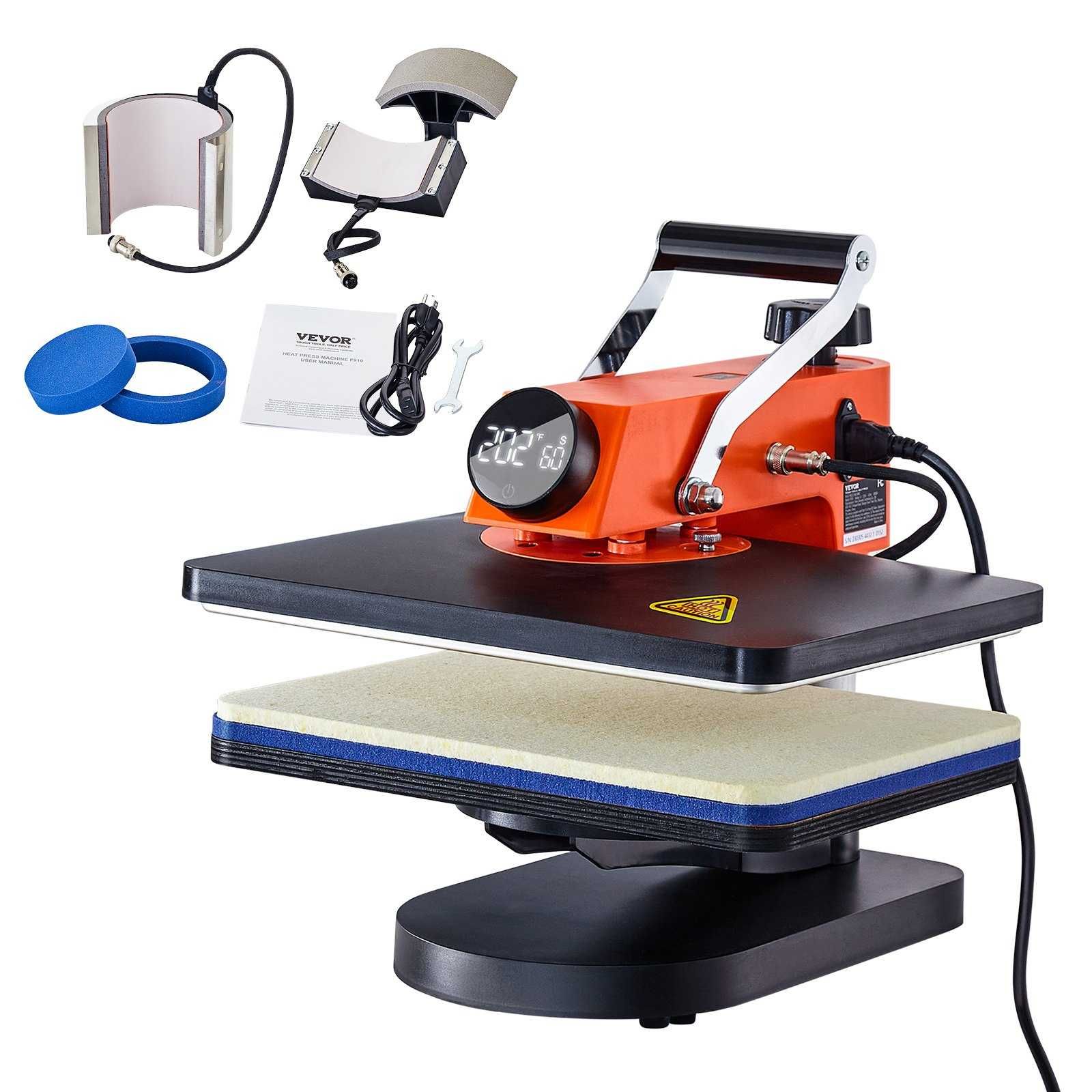 Presa Termica Multifunctionala VEVOR 5in1, 30x38 cm