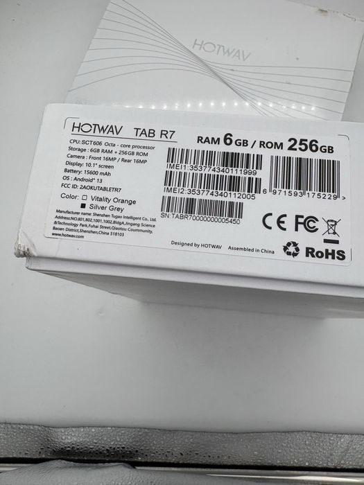 Tableta HOTWAV TAB R7 - 10.1'' 6gb Ram 256GB rugged, sigilata