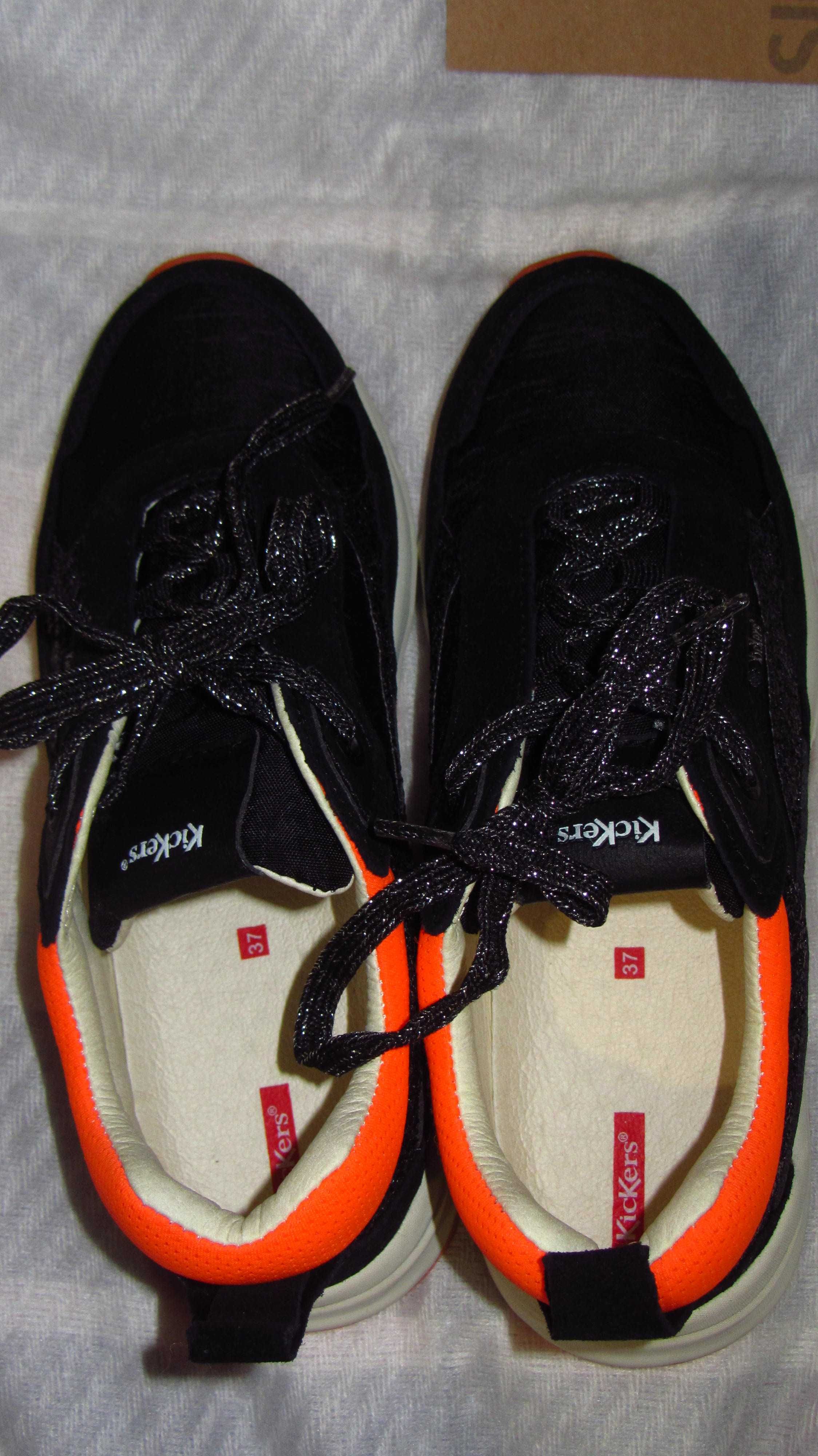 KICKERS нови маратонки с естествена кожа 37 номер, стелка 23,7 см