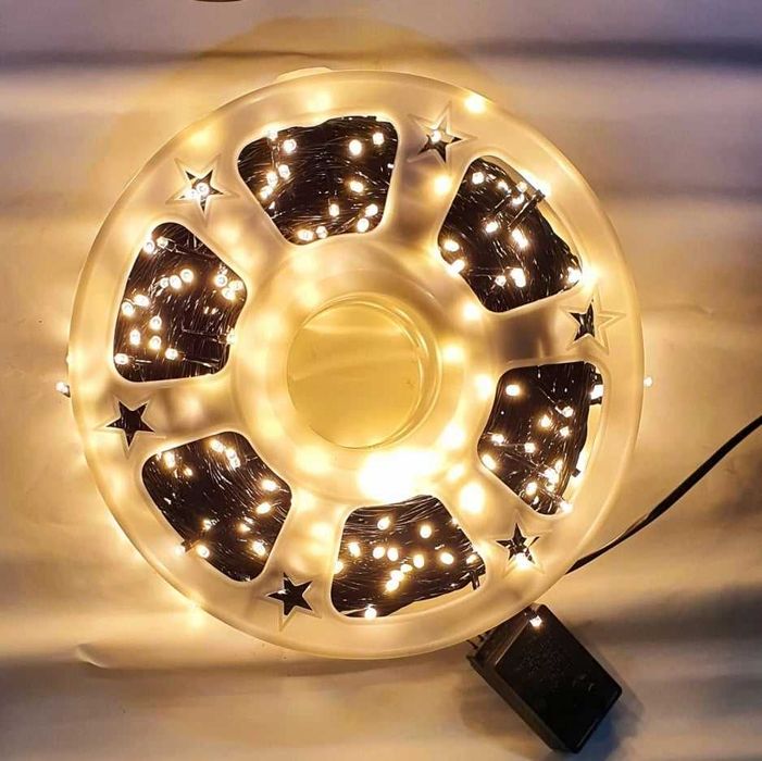Instalație Alb Cald tip LED Crăciun, 100M, 500 LED, interior/exterior