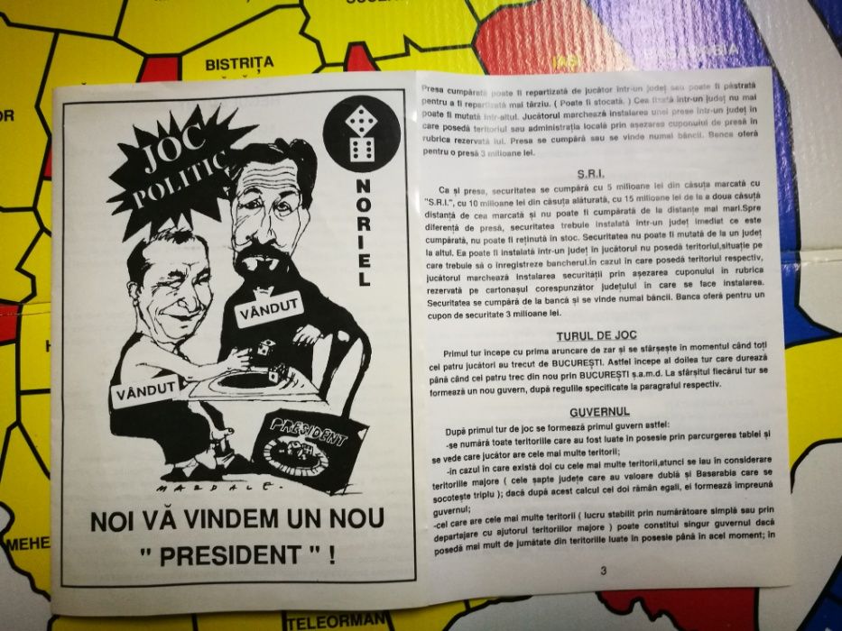 Joc de masă President anii '90, românesc, stil Monopoly.