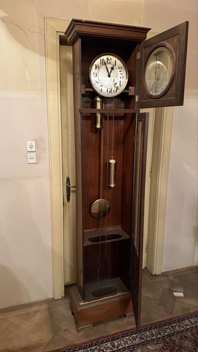 Ceas de podea din lemn masiv, funcțional, stare foarte bună