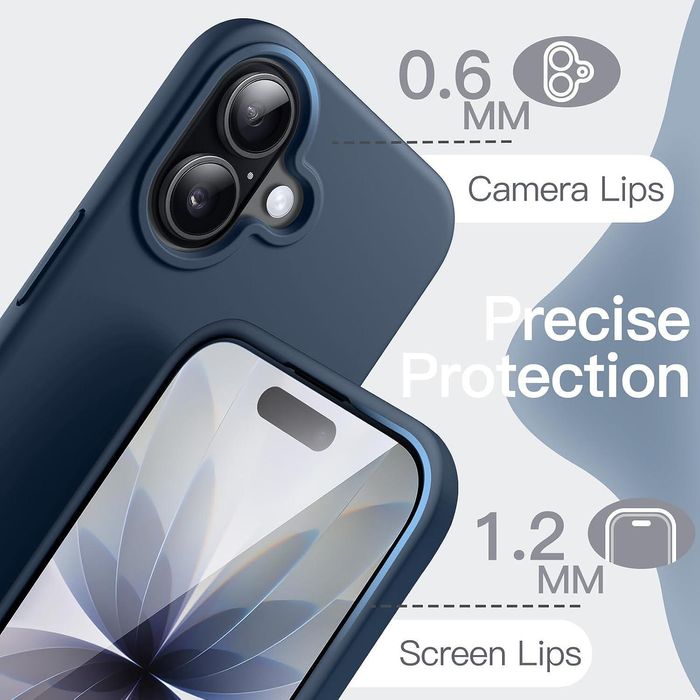 Матов силиконов кейс за apple iphone 17 - тъмно син