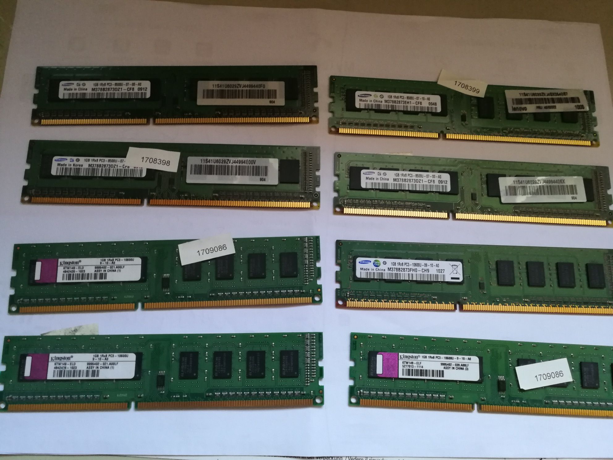 RAM Памет DDR3 1066 MHz и 1333 MHz на модули от 1GB