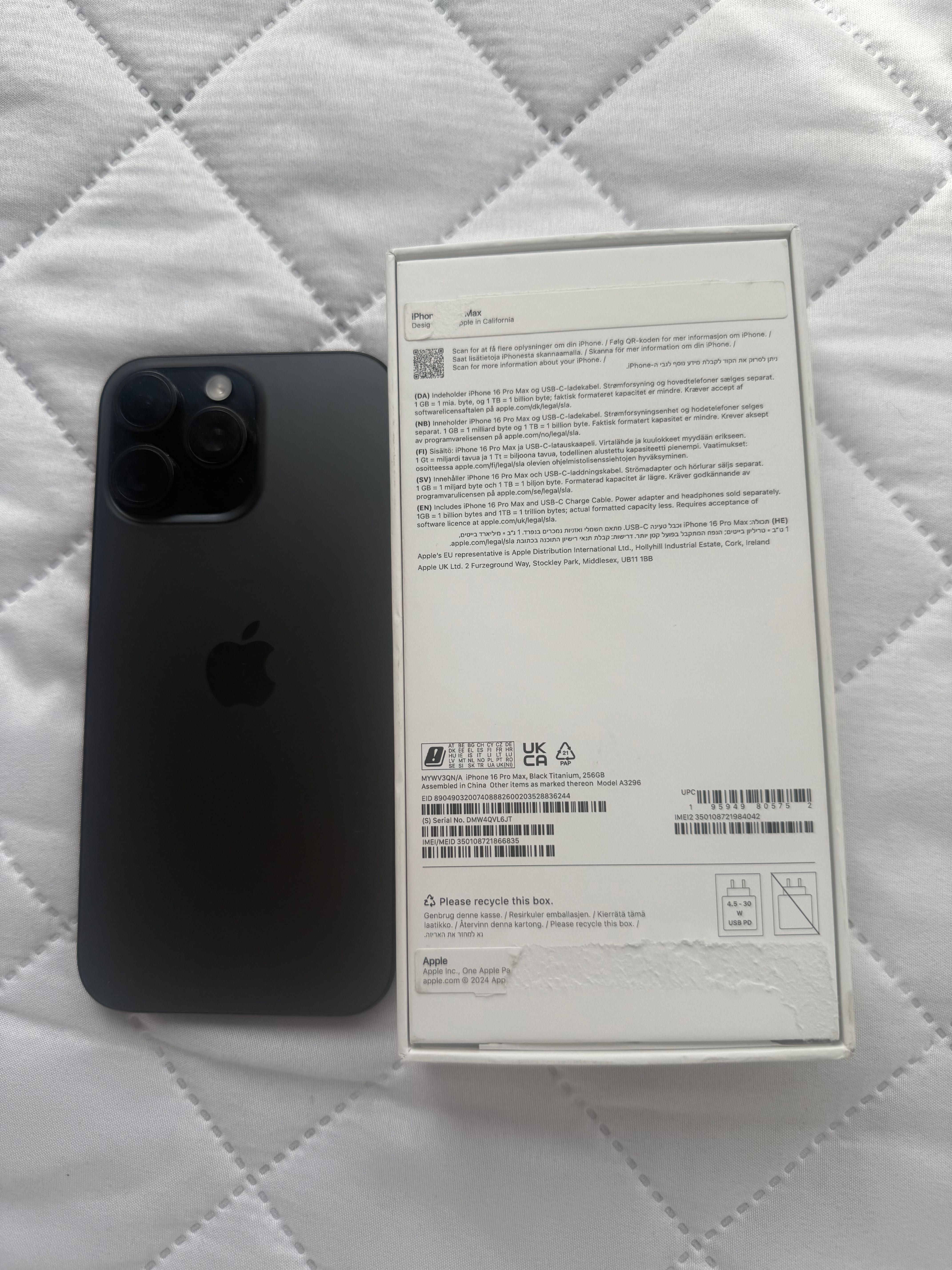 Iphone 16 Pro Max 256GB Black Titanium Garantie Apple
