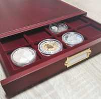 луксозна кутия тип чекмедже за 20 юбилейни монети на БНБ
