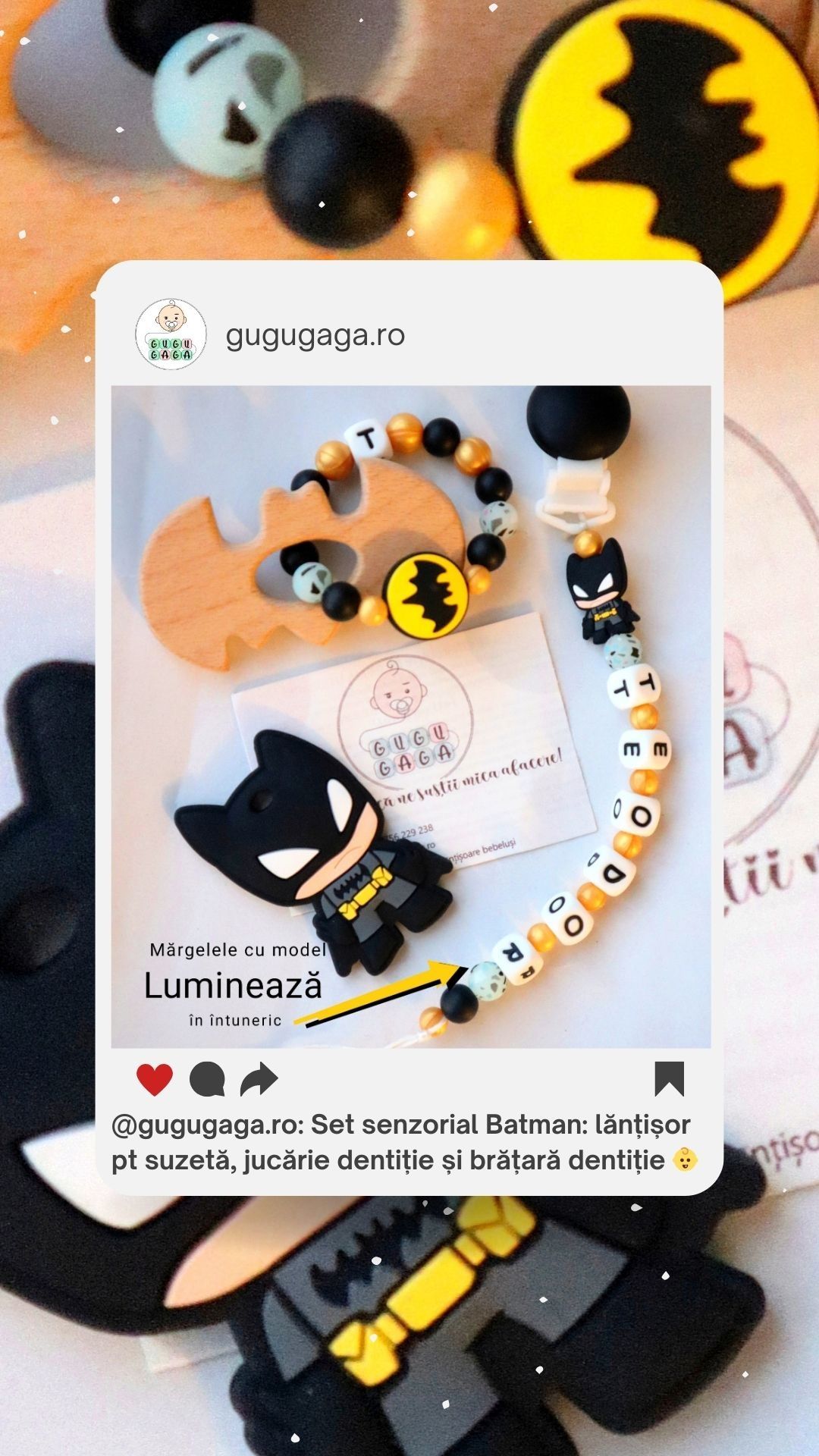 Set cadou pentru bebeluși botez  set cu lănțișor suzetă personalizat