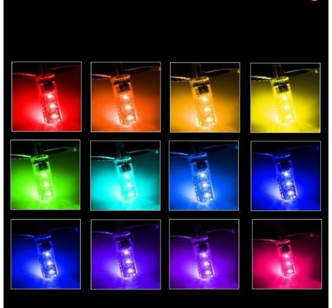 Becuri led t10 multicolor