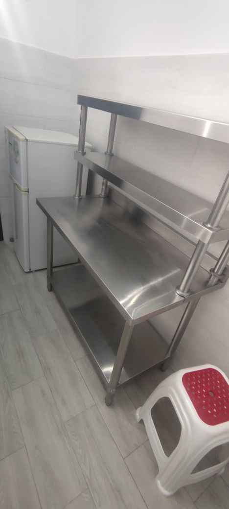 Dulap masa de lucru pentru bucatarie, Otel inoxidabil, 120x60x150 cm