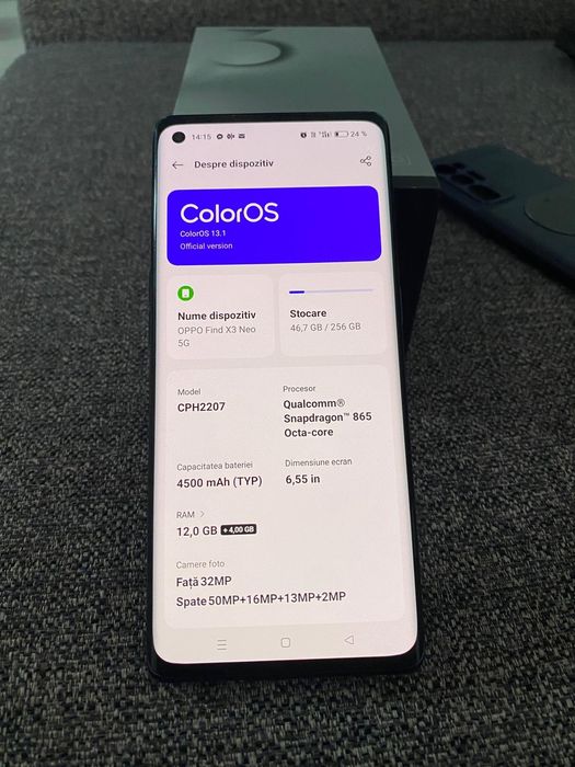 OPPO Find X3 Neo 5G la cutie că nou  256 Gb 12 GR impecabil