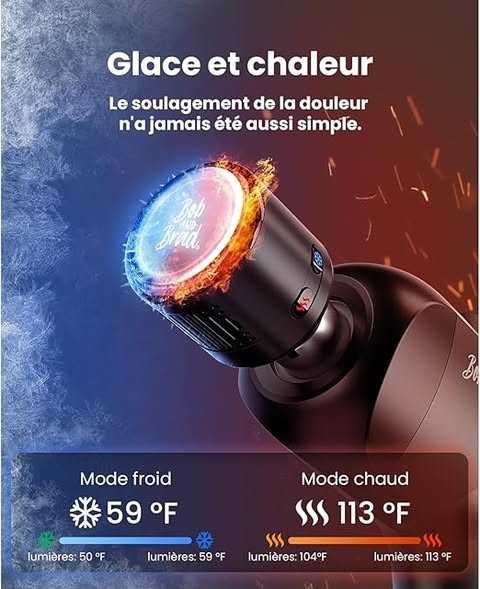 Pistol de masaj cald și rece, Bob and Brad X6 Pro Max cu jet de 11 mm