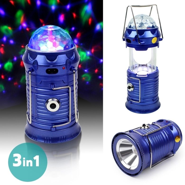 Lanterna cu lumină magică de camping cu LED, încărcare solară și USB