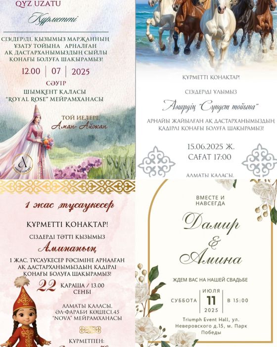 Шақыру пригласительные,Асқа шақыру,Оживление фото,Видео Шақыру