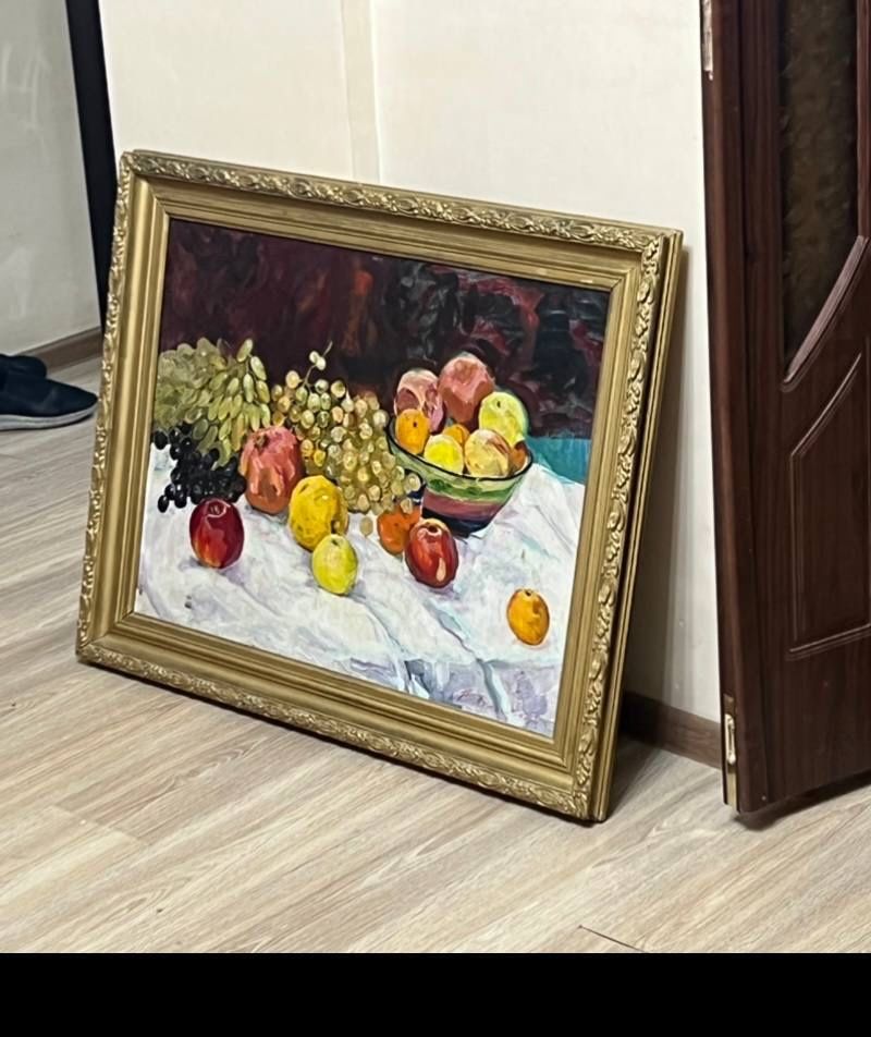 Рахим Ахмедов . Х/м Натюрморт . Красота !