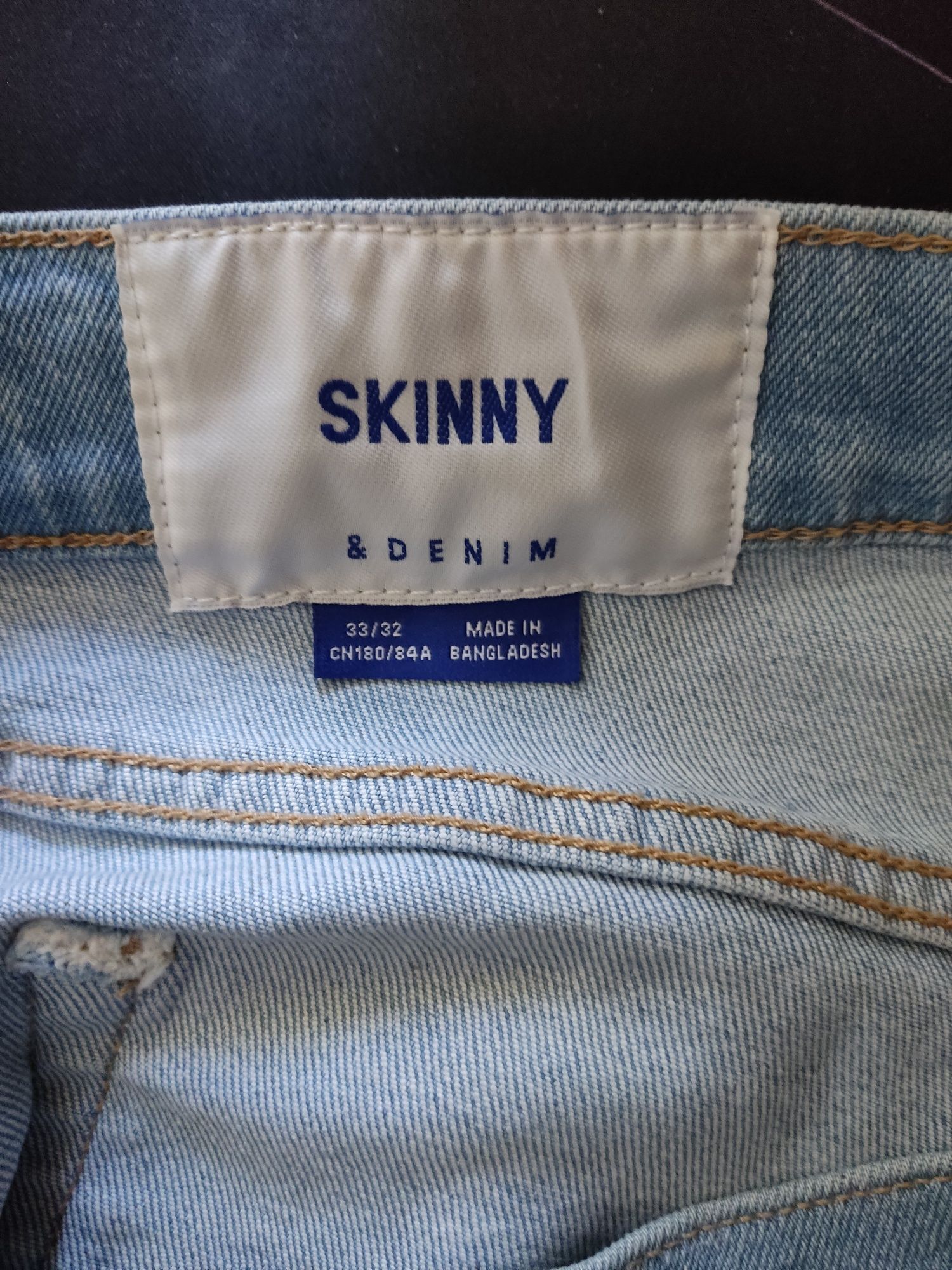 blugi skinny denim albastrii pentru barbati