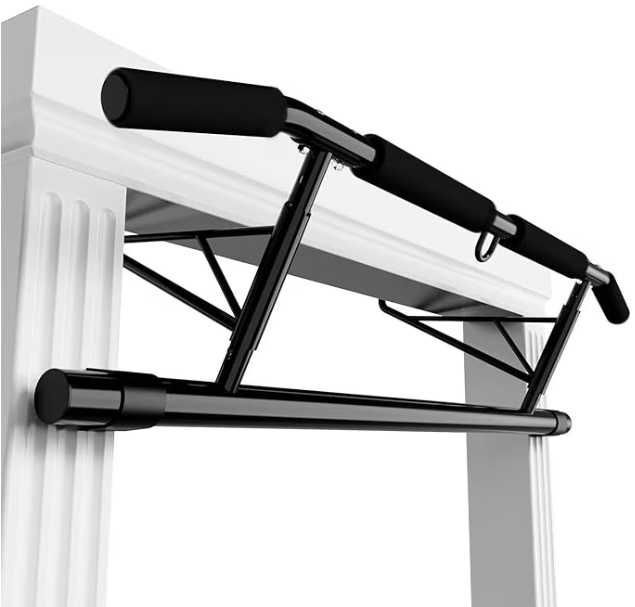 Bara tractiuni JX FITNESS, multifunctionala, 200kg, pliabila, neagra