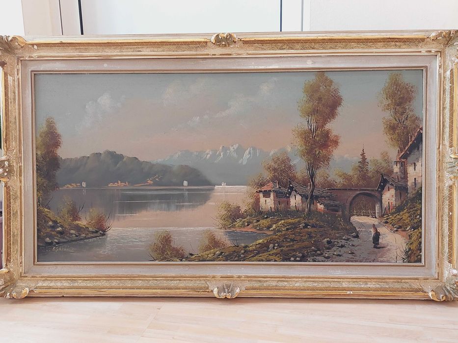 Картина масло върху мед с рамка