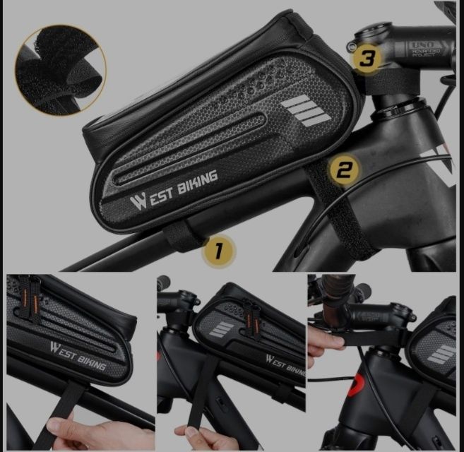 Geanta bicicleta fixare cadru telefon impermeabila 1.5 L Westbiking