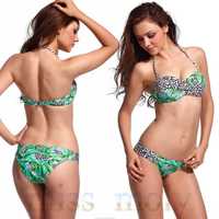 Costum de baie imprimeu animal print leopard floral model A