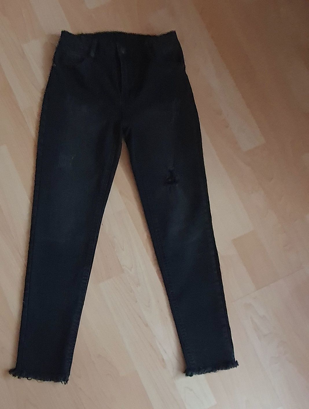 Pantaloni/Jeans cargo largi H&M/ skinny cu rupturi 9-10 ani