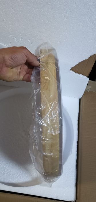 LED плафон за таван Ф50см дървена основа дистанционно