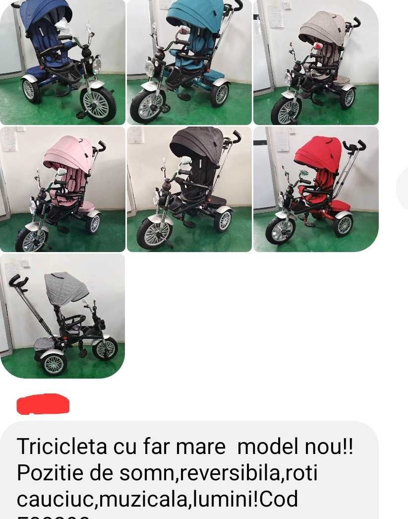 Tricicleta pentru copii cu far mare