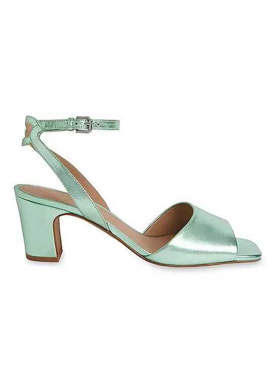 Дамски обувки Whistles 
Green Leather Emerson Heeled Sandals
