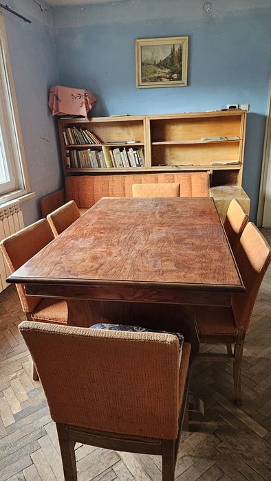 Маса с 6 стола, дърво