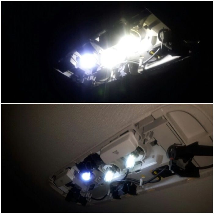 2 X becuri LED T11 / T4W, 12V, lumina alba, pozitii, numar etc.