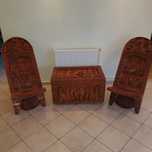 Set sculptura lemn masiv indian